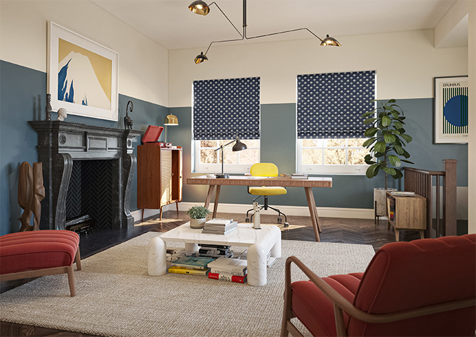 Hanalei, Blue Navy - Twist&Fit Roman Blind - Image 6